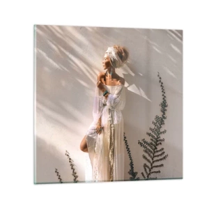 Glasbild - Bild auf glas - Die Sonne und das Mädchen - 70x70 cm