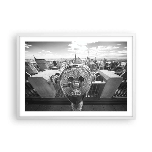 Poster in einem weißen Rahmen - Stadt über den Städten - 70x50 cm