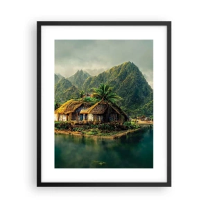 Poster in einem schwarzem Rahmen - Tropisches Paradies - 40x50 cm
