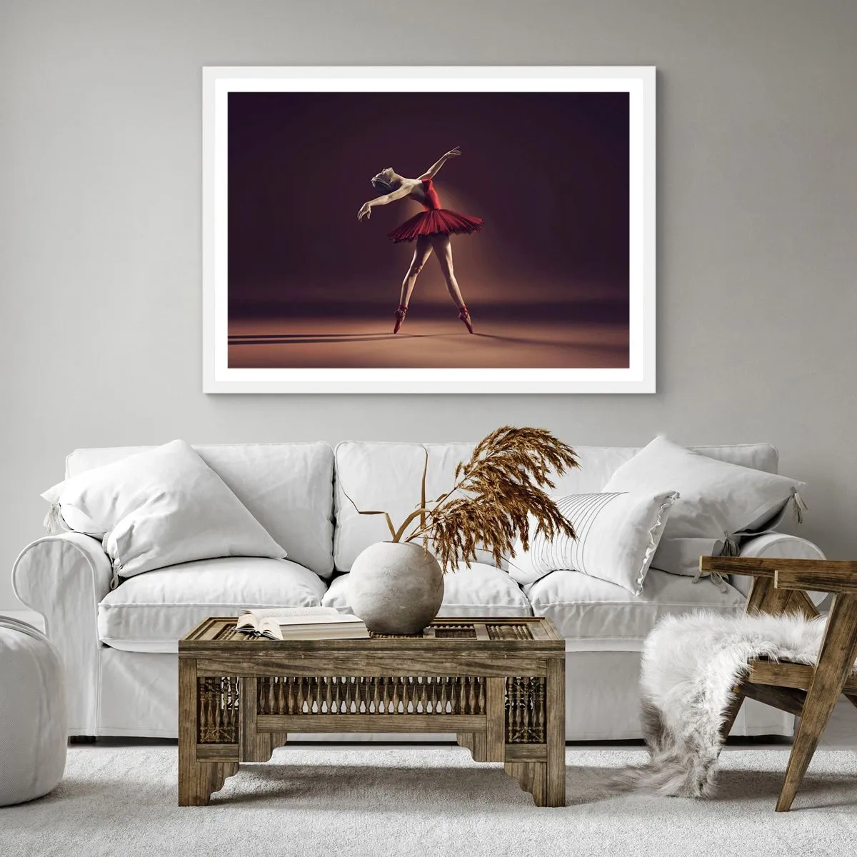 Poster in einem weißen Rahmen - Eine Primaballerina - 40x40 cm