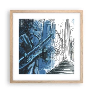 Poster in einem Rahmen aus heller Eiche - Urbane Rhapsodie - 40x40 cm