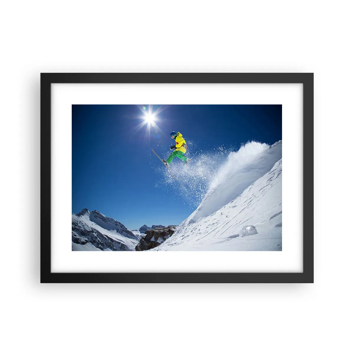 Poster in einem schwarzem Rahmen - Tanzen mit den Bergen - 40x30 cm