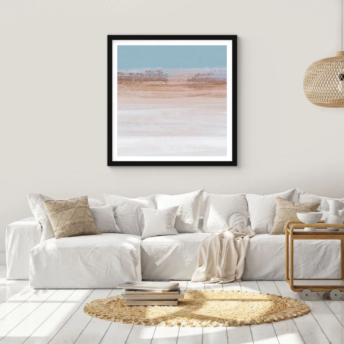 Poster in einem schwarzem Rahmen - Mehrdeutige Landschaft - 40x40 cm