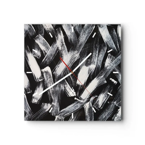 Wanduhr - Glasuhr - Abstraktion im industriellen Geist - 40x40 cm