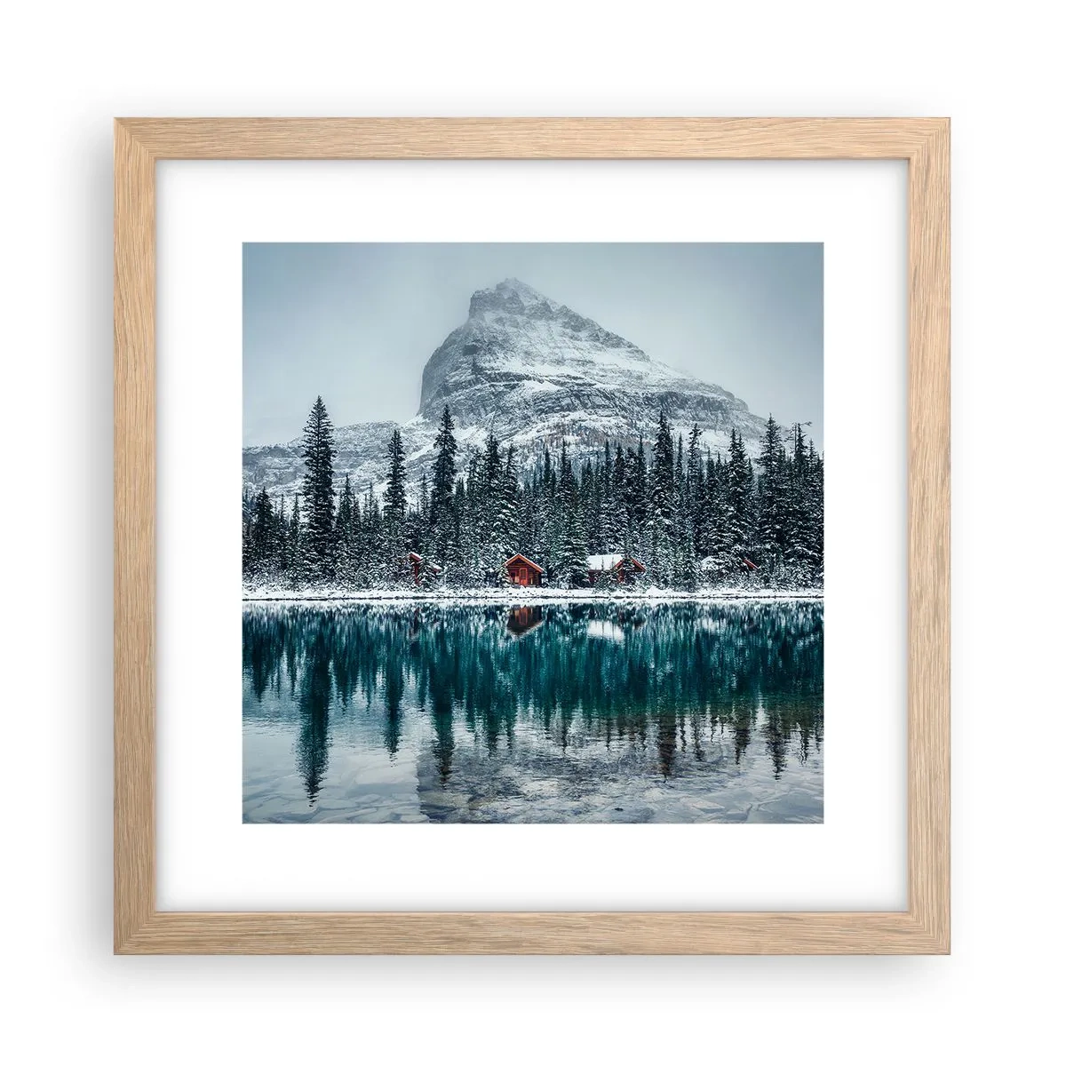 Poster in einem Rahmen aus heller Eiche - Kanadischer Rückzug - 30x30 cm