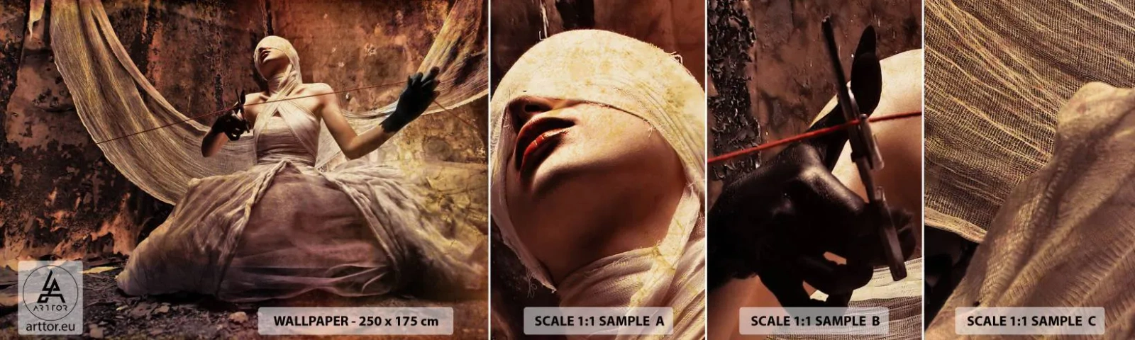 Fototapetenmuster Standard Eco - Göttin des Schicksals - Theater, Stück, Mann - 100x30 cm