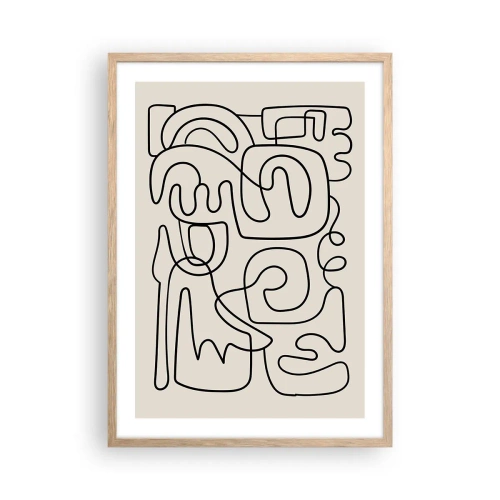 Poster in einem Rahmen aus heller Eiche - Folge der Spur - 50x70 cm