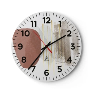 Wanduhr - Glasuhr - Abstrakte Kolonnade - 40x40 cm