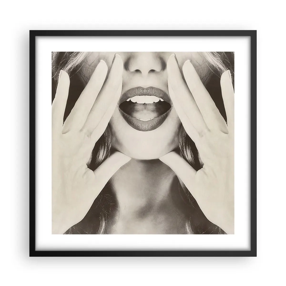 Poster in einem schwarzem Rahmen - Ich komme schon! - 50x50 cm