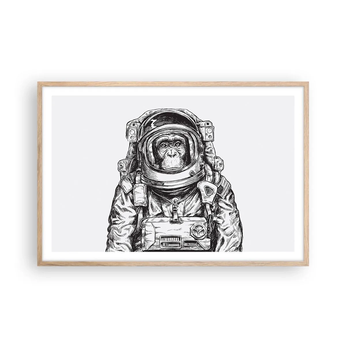 Poster in einem Rahmen aus heller Eiche - Alternative Evolution - 91x61 cm
