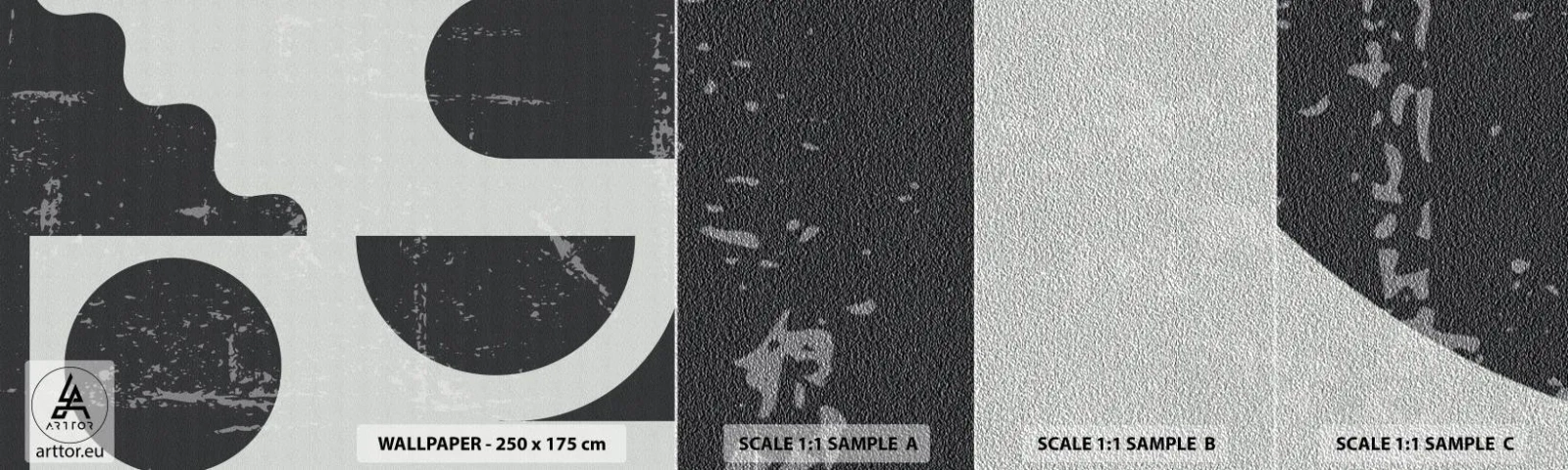 Fototapeten Muster Premium Sand - Komposition oben und unten - Abstraktion, Schwarz und weiß, Alt - 100x30 cm