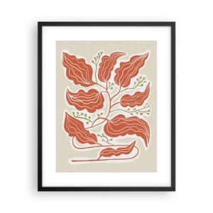 Poster in einem schwarzem Rahmen - Im Folkstil und korallenartig - 40x50 cm