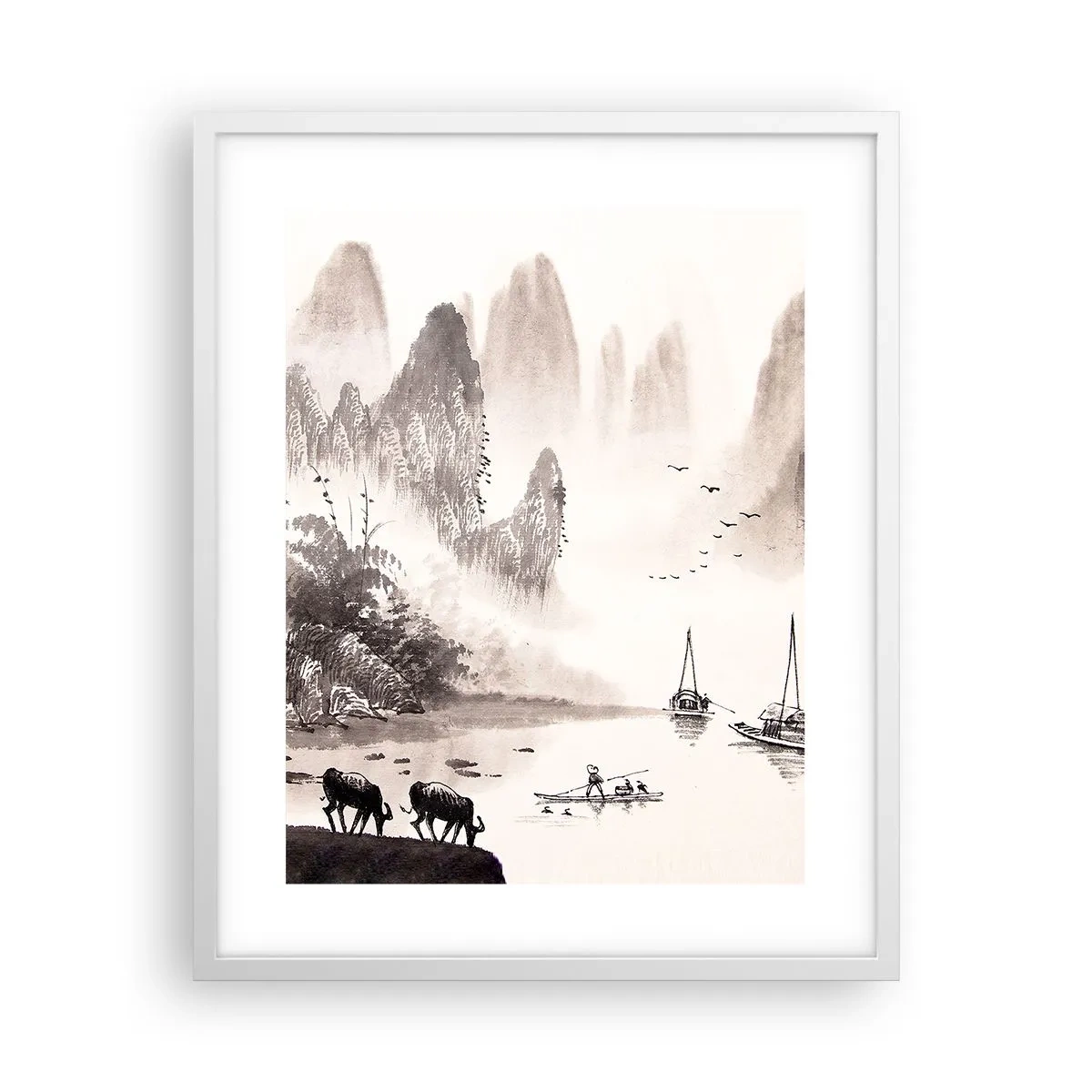 Poster in einem weißen Rahmen - Der exotische Alltag des Ostens - 40x50 cm