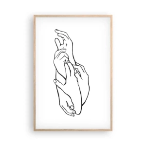 Poster in einem Rahmen aus heller Eiche - Gute Geste - 61x91 cm