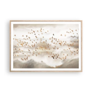 Poster in einem Rahmen aus heller Eiche - Es ist schon die Zeit… - 100x70 cm