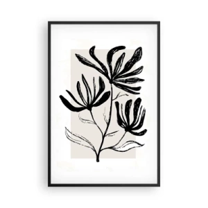 Poster in einem schwarzem Rahmen - Skizze für das Herbarium - 61x91 cm