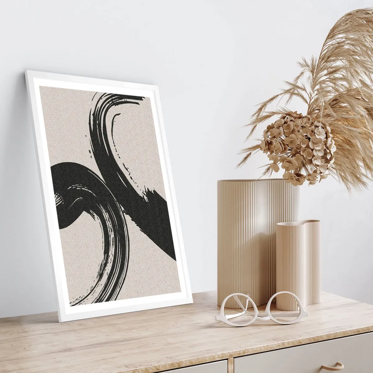 Poster in einem weißen Rahmen - Ausladend und kreisförmig - 61x91 cm