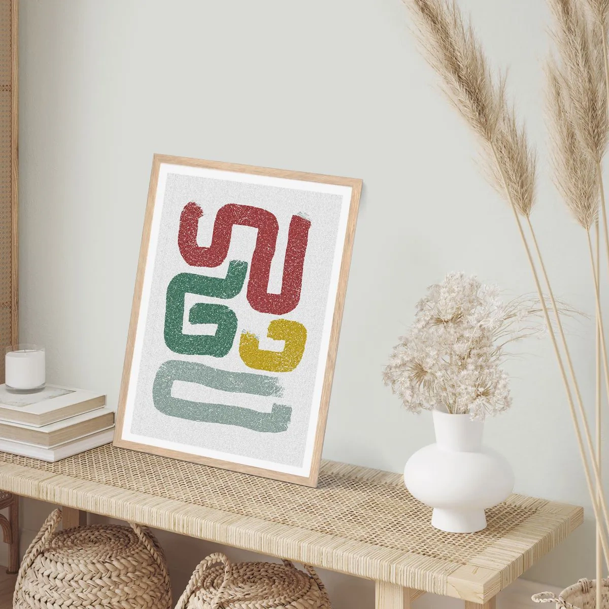 Poster in einem Rahmen aus heller Eiche - In einer unbekannten Sprache - 50x70 cm