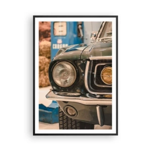 Poster in einem schwarzem Rahmen - Treffen mit einer Legende - 70x100 cm