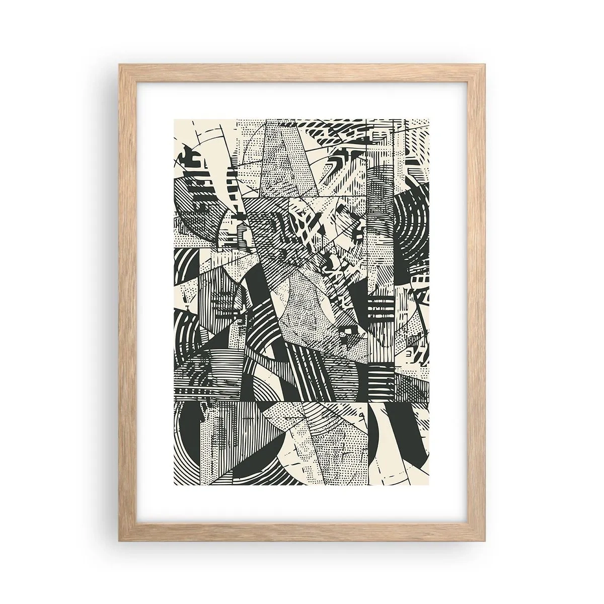 Poster in einem Rahmen aus heller Eiche - Die Dynamik der Gegenwart - 30x40 cm