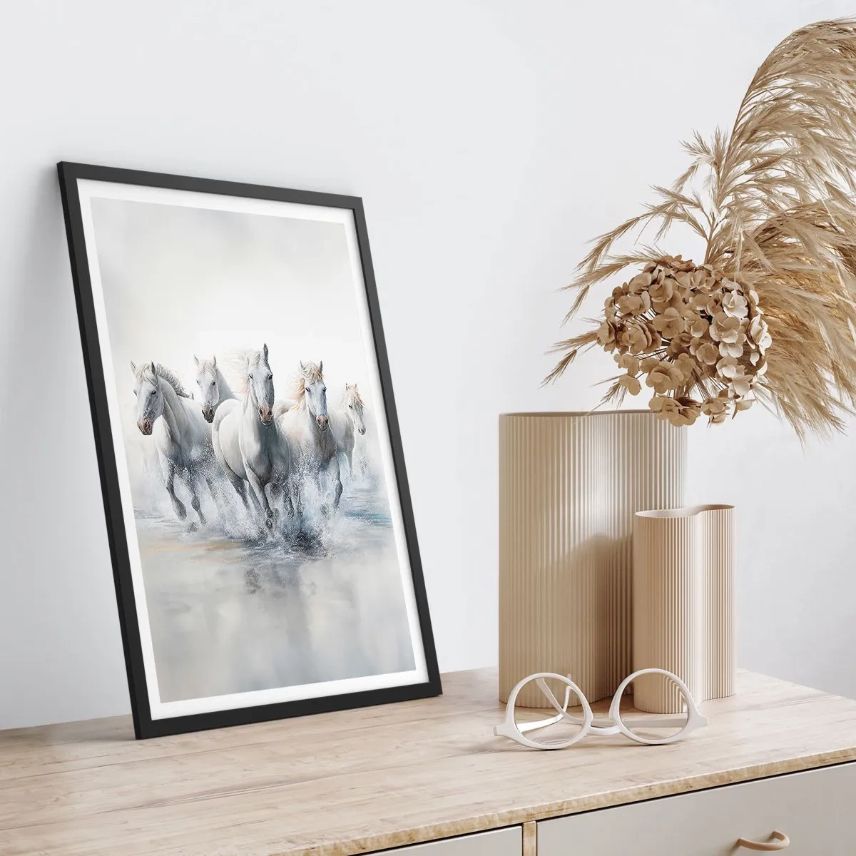 Poster in einem schwarzem Rahmen - Weiße Magie - 40x50 cm