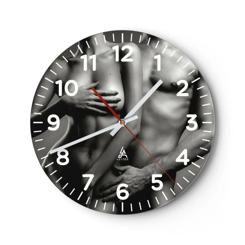 Wanduhr - Glasuhr - Adam und Ewa - 40x40 cm