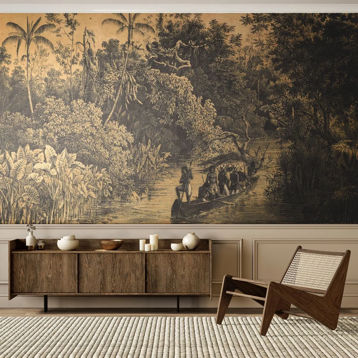 Fototapete Premium Canvas - Expedition zur Quelle - Dschungel, Amazonien, Tropen - 450x315 cm