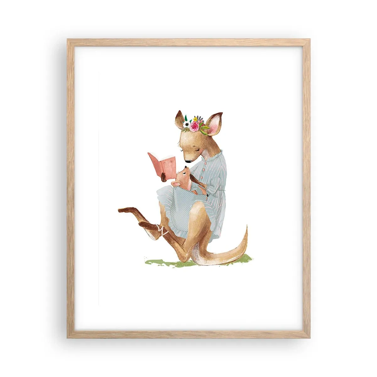 Poster in einem Rahmen aus heller Eiche - Lies mir vor Mama - 40x50 cm