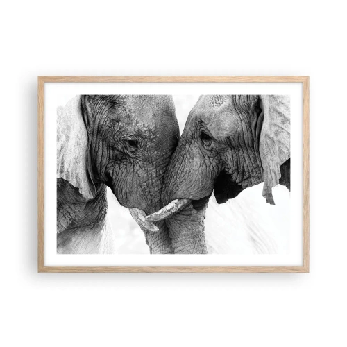 Poster in einem Rahmen aus heller Eiche - Herzliches Geständnis - 70x50 cm
