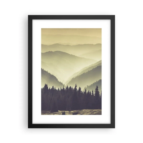Poster in einem schwarzem Rahmen - Hinter den sieben Bergen ... - 30x40 cm