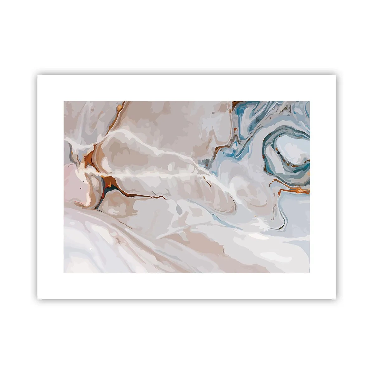 Poster - Blau schlängelt sich unter dem Weiß - 40x30 cm