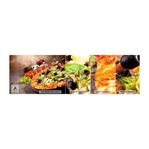Fototapeten Muster Selbstklebend Deluxe Sticker - Aus den tellurischen Zutaten - Gastronomie, Pizza, Italien - 100x30 cm