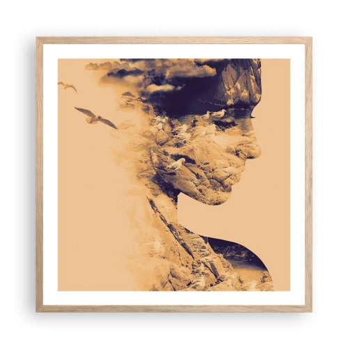 Poster in einem Rahmen aus heller Eiche - Von Natur aus schön - 60x60 cm