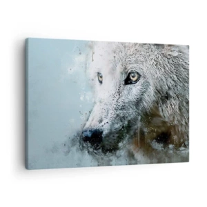 Bild auf Leinwand - Leinwandbild - Aquarellporträt eines Wolfes - 70x50cm - Lerne die Wolfsseele kennen - Moderne Wanddekoration für Wohnzimmer und Schlafzimmer ARTTOR