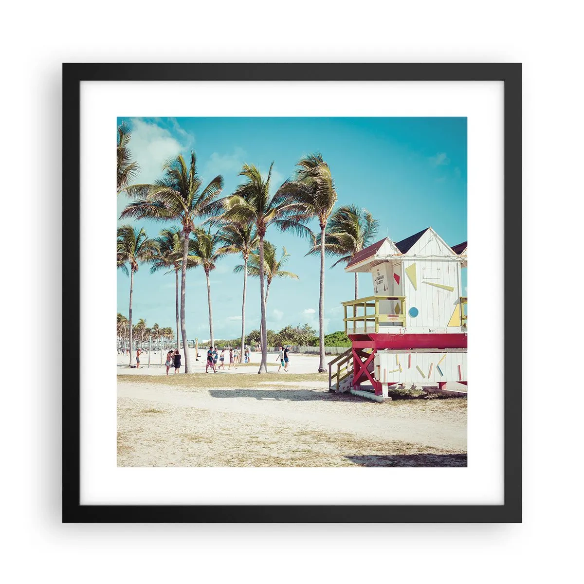 Poster in einem schwarzem Rahmen - Dir steht ein schöner Tag bevor - 40x40 cm