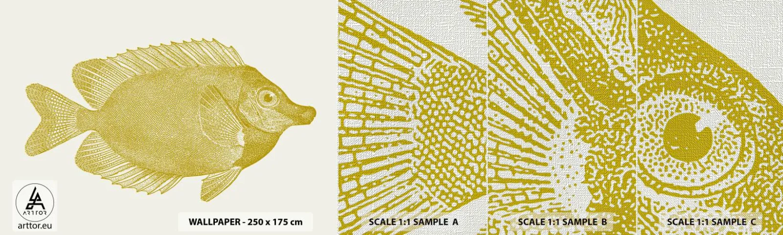 Fototapeten Muster Premium Canvas - Fisch und das war’s - Fisch, Strand, Tier - 100x30 cm