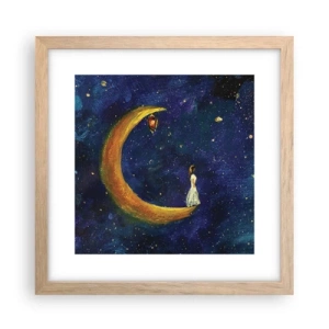 Poster in einem Rahmen aus heller Eiche - Der Ruf der Welt - 30x30 cm