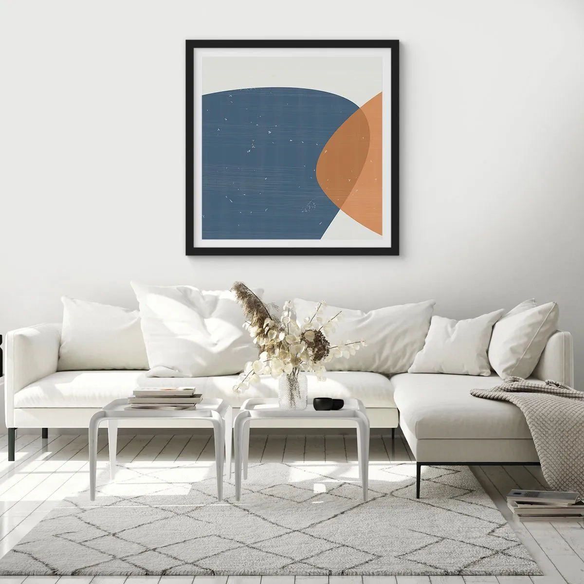 Poster in einem schwarzem Rahmen - Ovale und Einflüsse - 50x50 cm