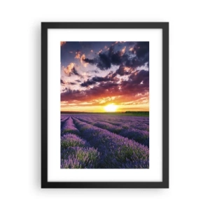 Poster in einem schwarzem Rahmen - Lavendel Welt - 30x40 cm