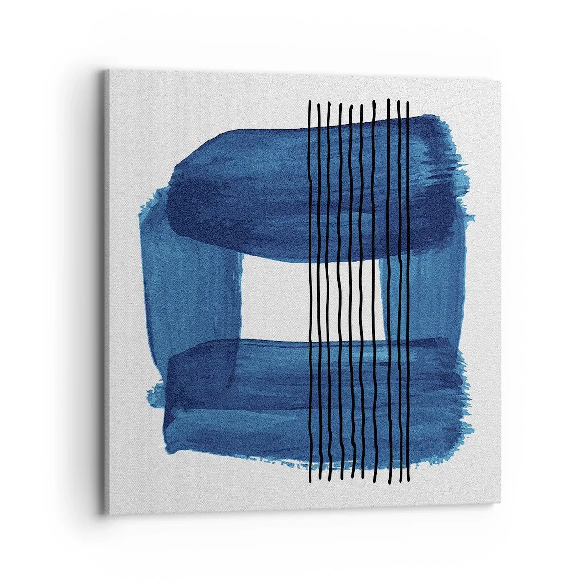 Bild auf Leinwand - Leinwandbild - Blaue und schwarze Komposition - 70x70 cm