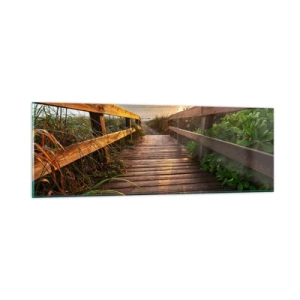 Glasbild - Bild auf glas - Und direkt ans Ufer - 90x30 cm