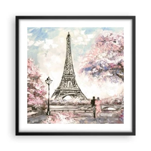 Poster in einem schwarzem Rahmen - Aprilspaziergang durch Paris - 50x50 cm