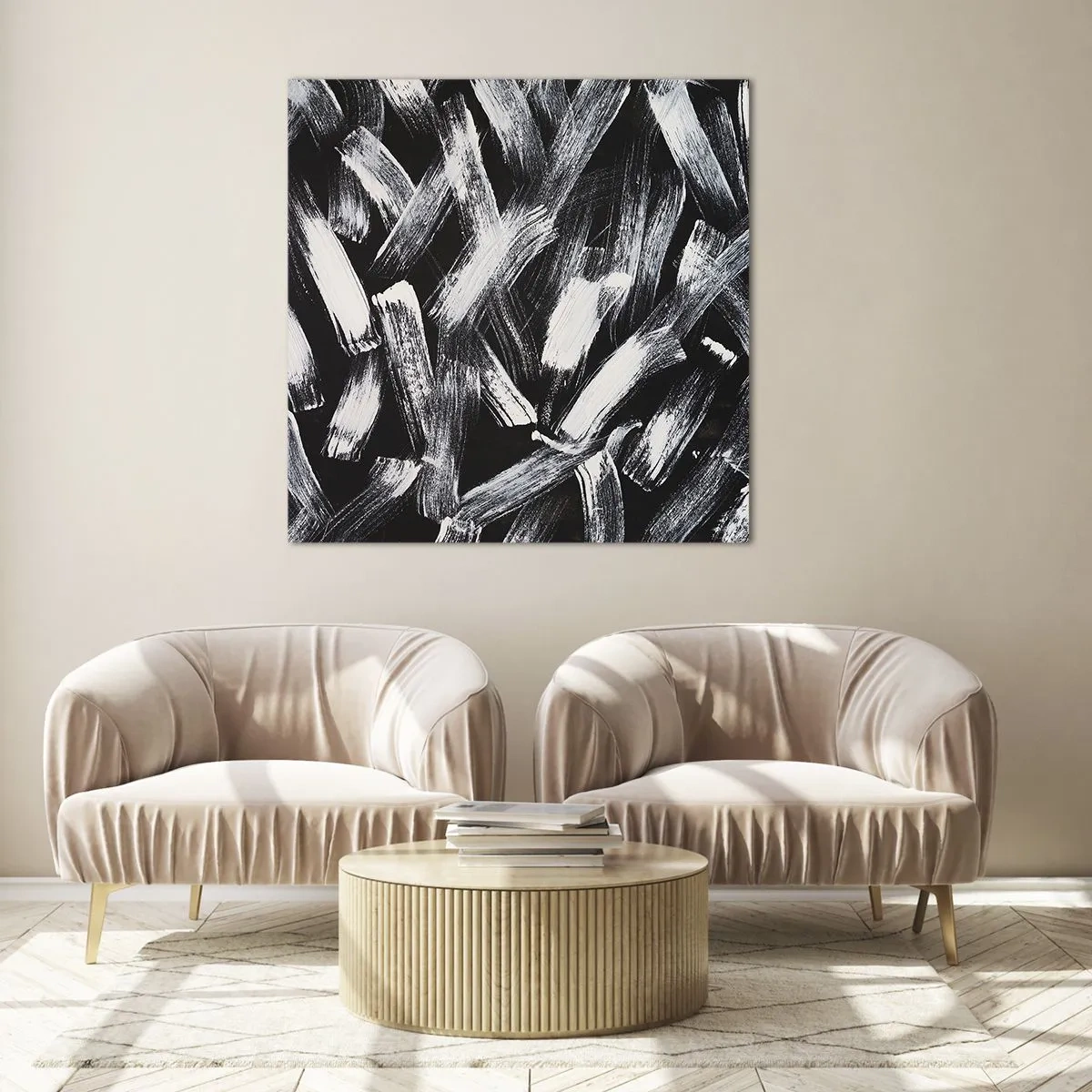 Glasbild - Bild auf glas - Abstraktion im industriellen Geist - 50x50 cm