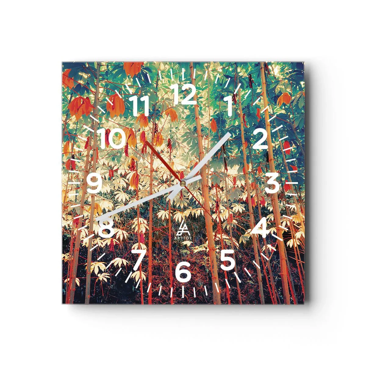 Wanduhr - Glasuhr - Das geheime Leben der Blätter - 30x30 cm