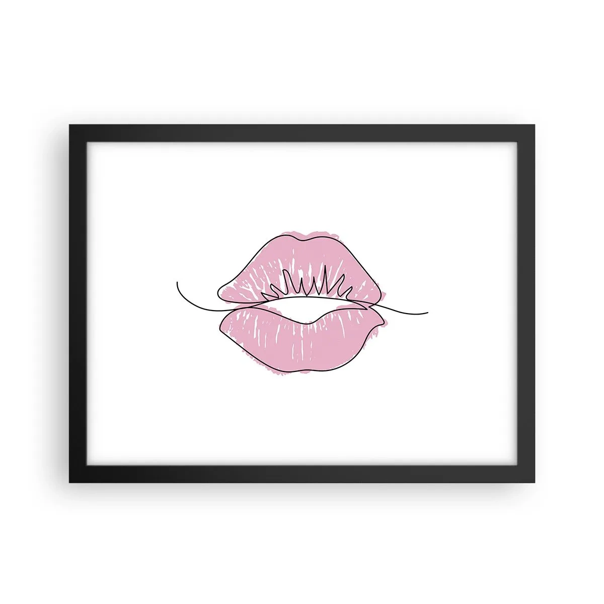 Poster in einem schwarzem Rahmen - Bereit zum Küssen? - 40x30 cm