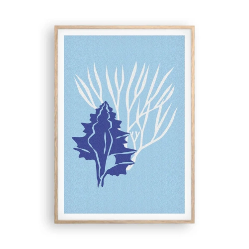 Poster in einem Rahmen aus heller Eiche - Blattformen - 70x100 cm