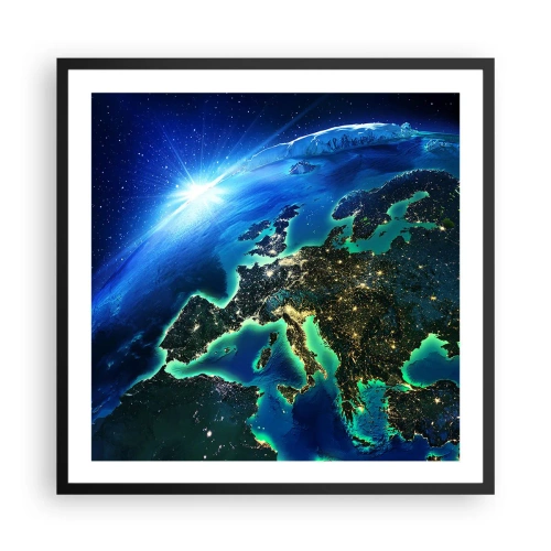 Poster in einem schwarzem Rahmen - Funkelndes Europa - 60x60 cm