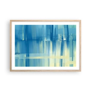 Poster in einem Rahmen aus heller Eiche - Komposition in Türkis - 70x50 cm