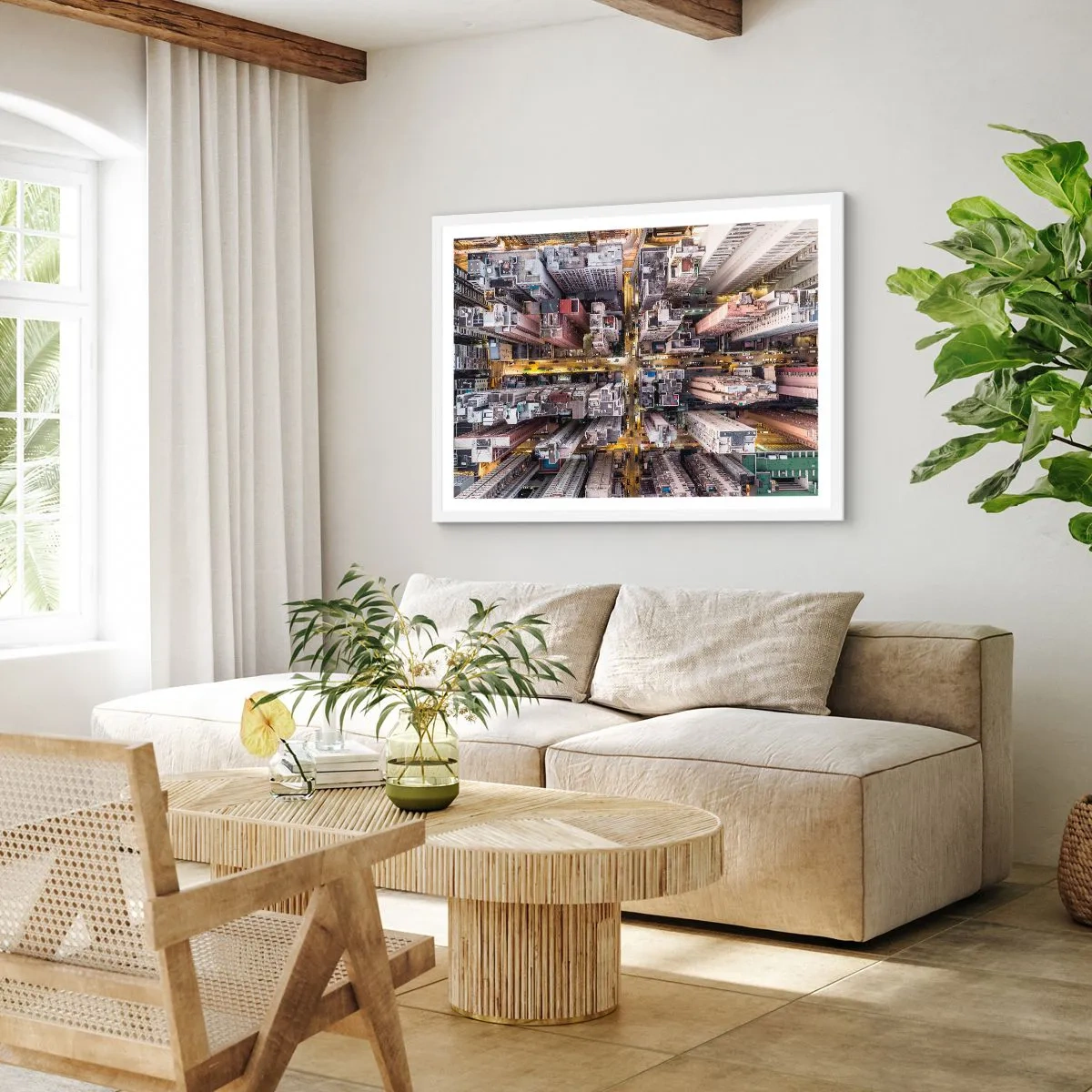 Poster in einem weißen Rahmen - Grüße aus Hongkong - 40x30 cm