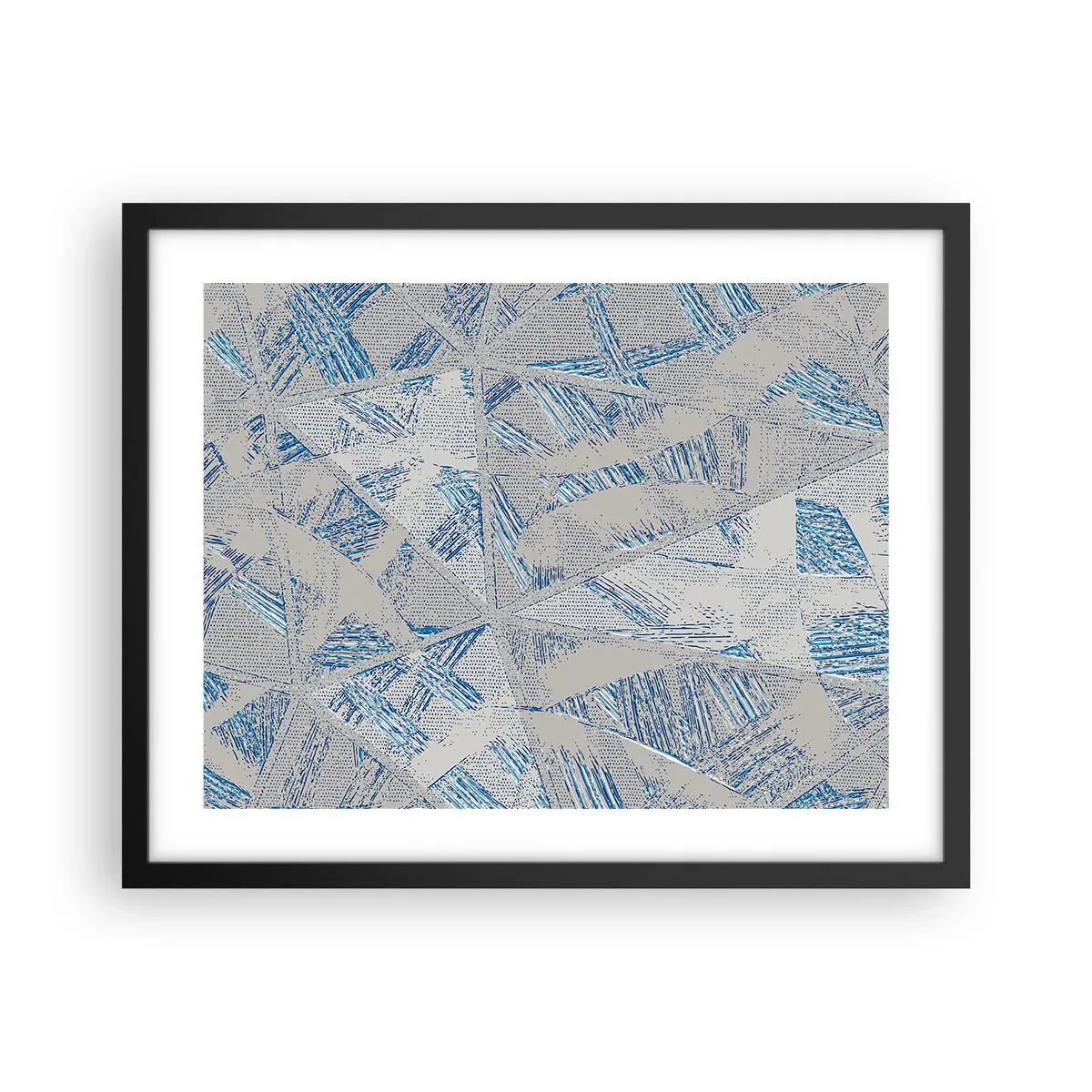 Poster in einem schwarzem Rahmen - In einem blaugrauen Labyrinth - 50x40 cm